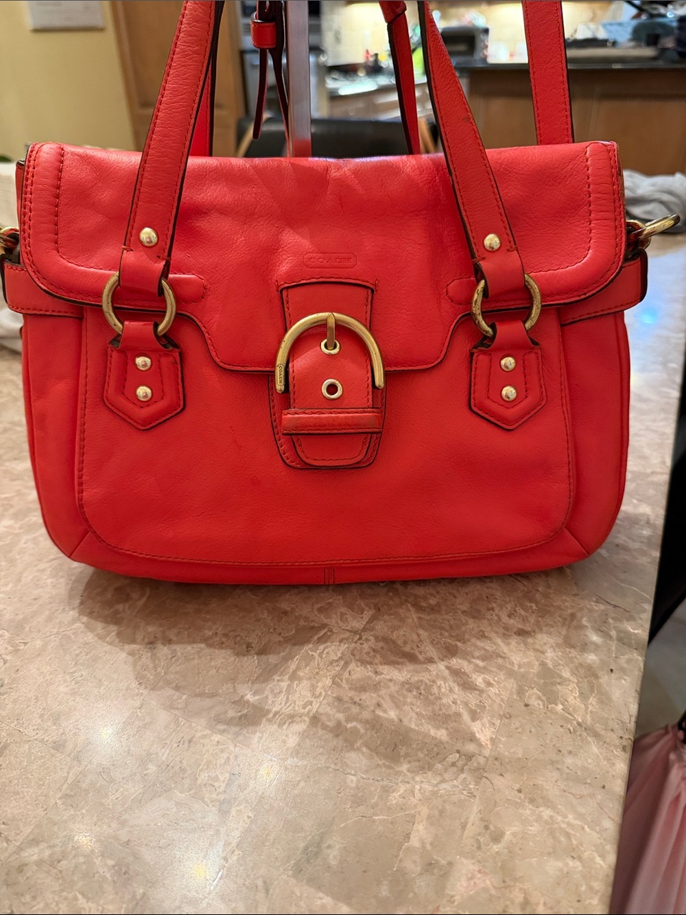Coach SoHo Orange Campbell Leather Satchel G27231 – Campbell Leather – Brass Har